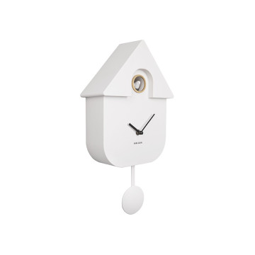 Nástenné hodiny Karlsson Modern Cuckoo KA5768WH (41 cm) - biele kukučkové